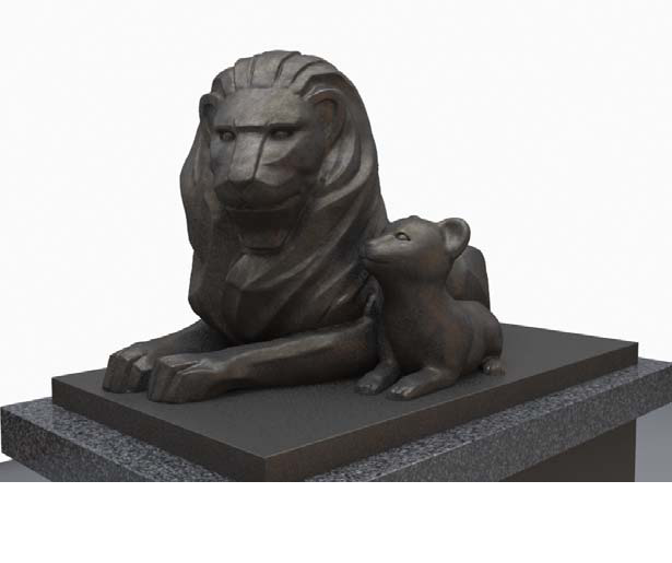 デザインを統一した大京のライオン像