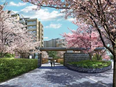 桜上水駅徒歩3分の場所に総戸数878戸の大規模マンションが誕生する＝完成予想パース
