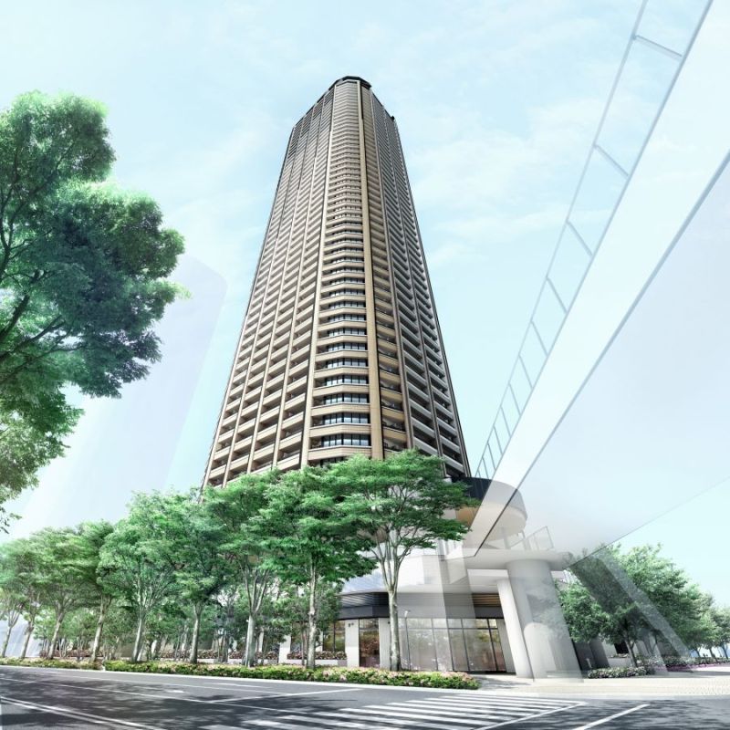 53階建ての免震マンション「タワーズイースト」完成予想パース