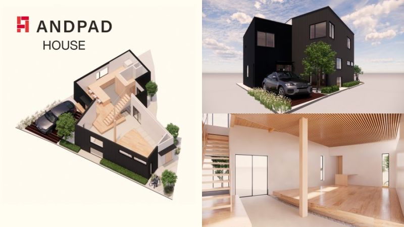 神奈川・湯河原に建設する木造実験住宅の完成イメージ図